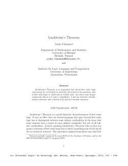 Lindstr&ouml;m`s Theorem