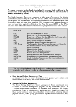 1 Programs supported by the South Australian Government that