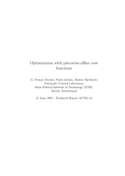 Optimization with piecewise