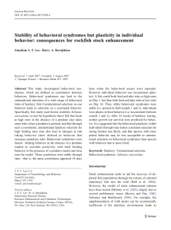 Stability of behavioral syndromes but plasticity in individual behavior