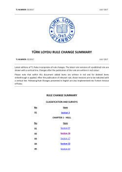 Türk Loydu Rule Change Summary (03