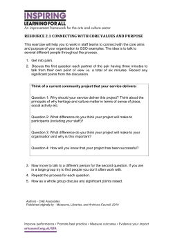 Connecting with core values and purpose