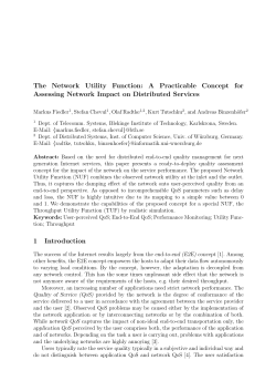 The Network Utility Function: A Practicable Concept for