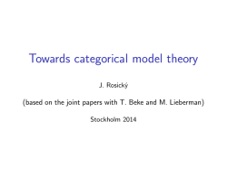 Towards categorical model theory