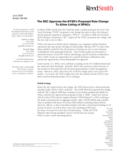The SEC Approves the NYSE`s Proposed Rule Change To Allow