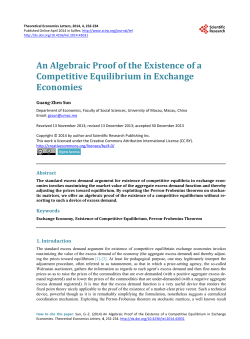 An Algebraic Proof of the Existence of a Competitive Equilibrium in
