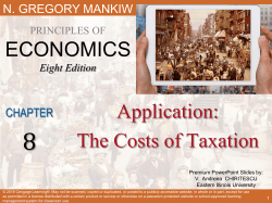 PowerPoint for Chapter 8: Application: The Costs of Taxation