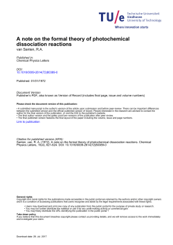 A note on the formal theory of photochemical dissociation