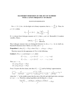 HAUSDORFF DIMENSION OF THE SET OF NUMBERS WITH A