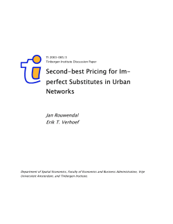Second-best Pricing for Im- perfect Substitutes in