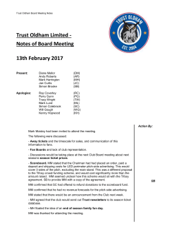 Notes of Board Meeting