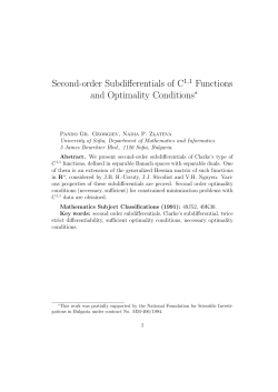 Second-order Subdifferentials of C Functions and Optimality