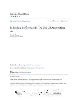 Individual Preferences In The Use Of Automation