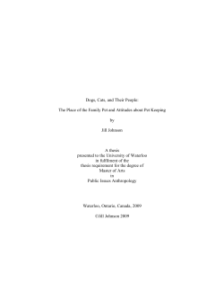 Dogs, Cats, and Their People - UWSpace