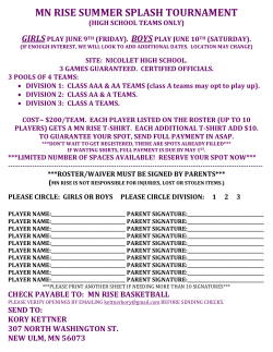 mn rise summer splash tournament