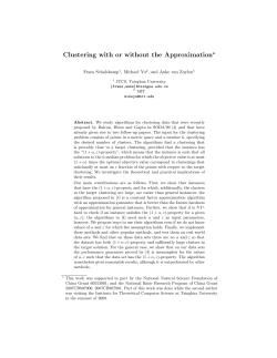 Clustering with or without the Approximation