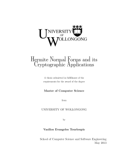 Hermite Normal Forms and its Cryptographic Applications