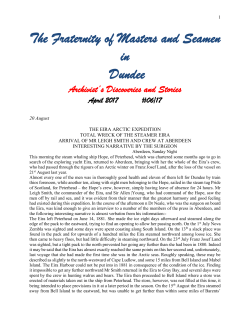The Fraternity of Masters and Seamen in Dundee Archivist`s