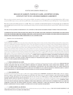our waiver - Seattle Bouldering Project