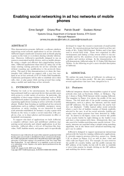 Enabling social networking in ad hoc networks of mobile phones