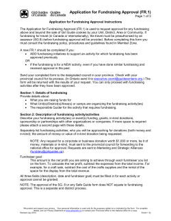 Application for Fundraising Approval (FR.1) Page 1 of 3 Application
