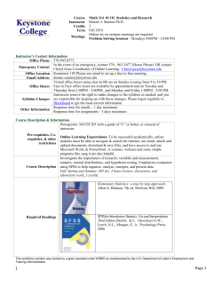 Syllabus Template - Online Learning