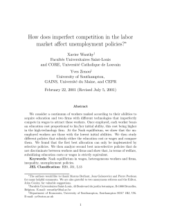 How does imperfect competition in the labor market
