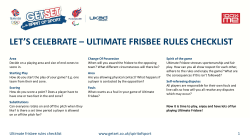 Let`s celebrate &ndash; ultimate frisbee rules checklist