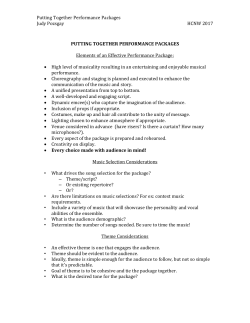Putting Together Performance Packages Judy Pozsgay HCNW 2017