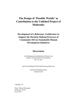 Possible Worlds` as Contribution to the Unfinished Project of