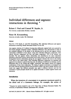 Individual differences and segment interactions in throwing *