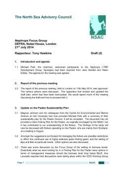 Paper 2.1 Report of meeting 2014 07 21