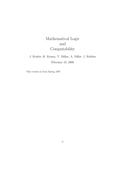 Mathematical Logic and Computability