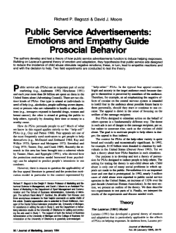 Public Service Advertisements: Emotions and Empathy Gimle