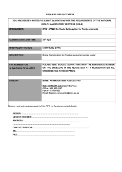 REQUEST FOR QUOTATION YOU ARE HEREBY INVITED TO