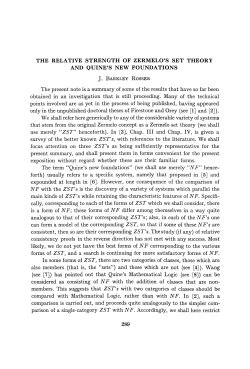 THE RELATIVE STRENGTH OF ZERMELO`S SET THEORY AND