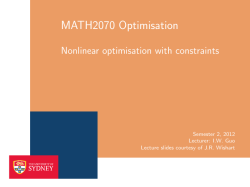 MATH2070 - Non-linear optimisation with constraints