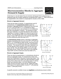 Macroeconomics: Shocks to Aggregate Demand