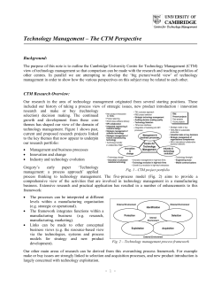 Technology Management &ndash; The CTM Perspective