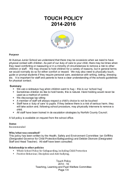 Touch Policy 2014-16 - Avenue Junior School