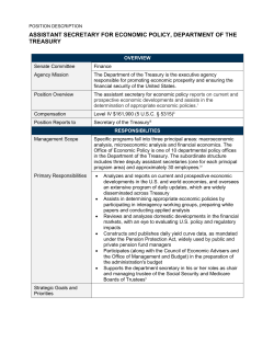 assistant secretary for economic policy, Department of the treasury