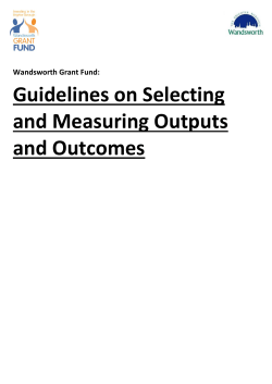 Guidelines on Selecting and Measuring Outputs and Outcomes
