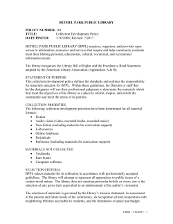 Collection Development Policy