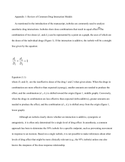 Review of Common Drug Interaction Models As mentioned in the