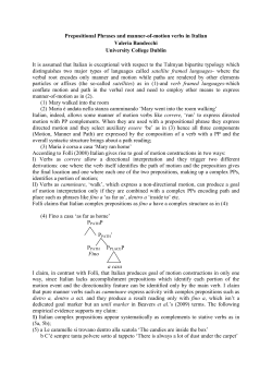 Prepositional Phrases and manner-of-motion verbs in Italian Valeria