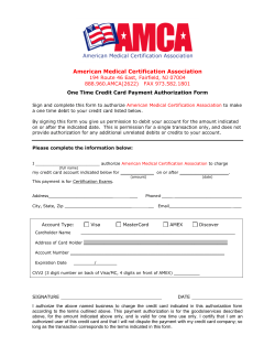 One Time Credit Card Payment Authorization Form
