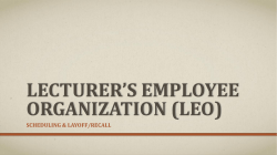 Lecturer`s employee organization (leo)