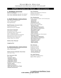 StaffMate Complete User Manual