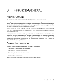 3. Finance General - Department of Treasury and Finance