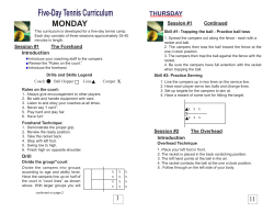Five-Day Tennis Curriculum